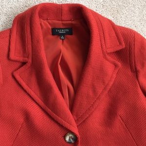 Talbots wool blend burnt orange swing jacket